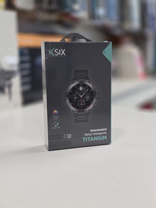 Ksix Titanium Αδιάβροχο Smartwatch με Παλμογράφο (Μαύρο)